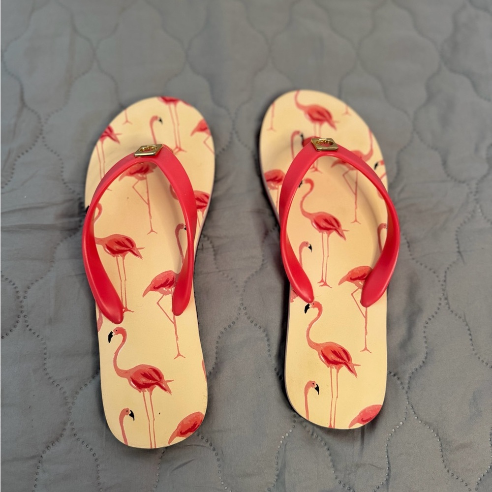 kate spade Pink Flamingo Flip Flops